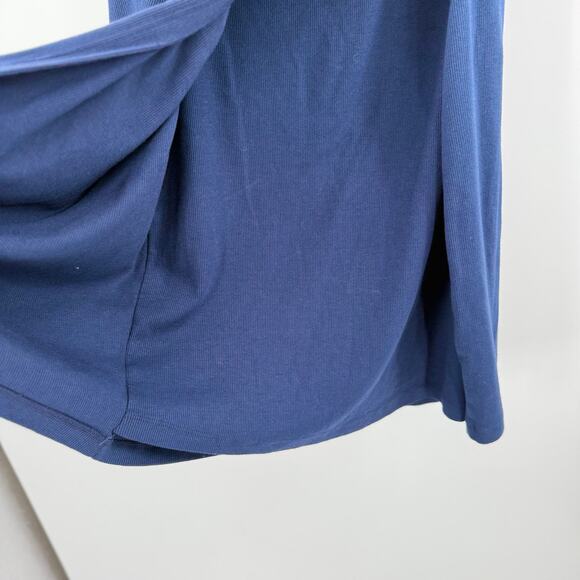 MICHAEL STARS Abby Dress Size Large NEW Faux Wrap NWOT Navy Ultra Rib Classic - Picture 8 of 11